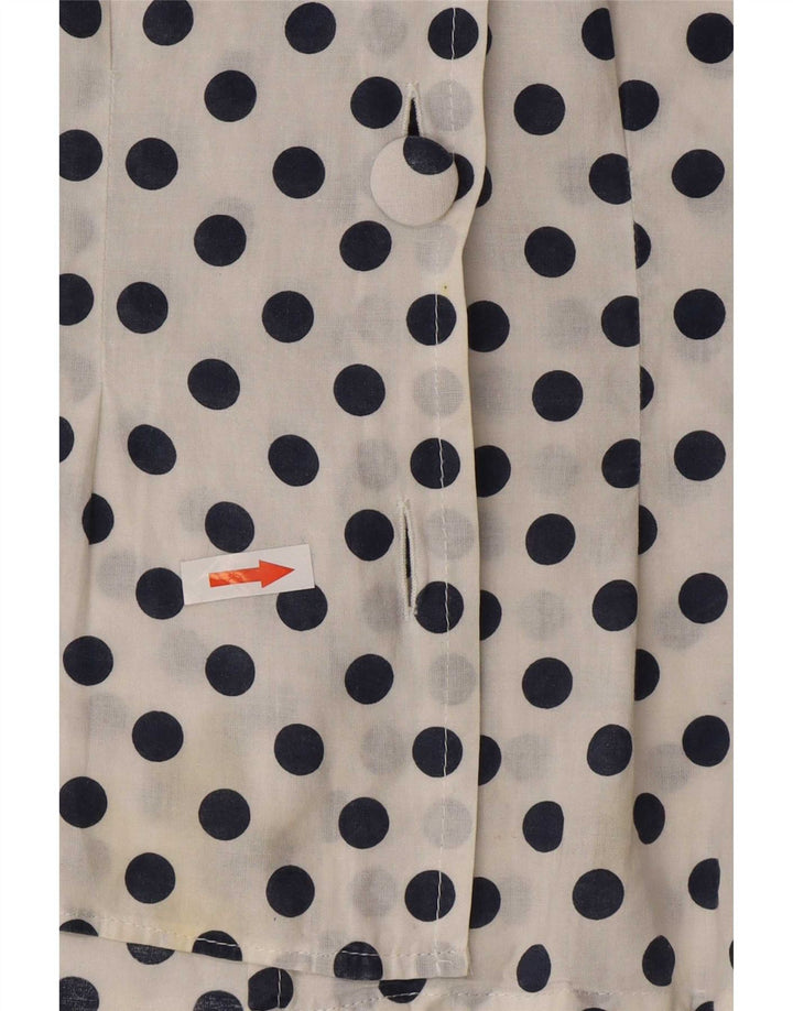 Benetton Womens See Through Shirt Blouse IT 44 Medium White Polka Dot