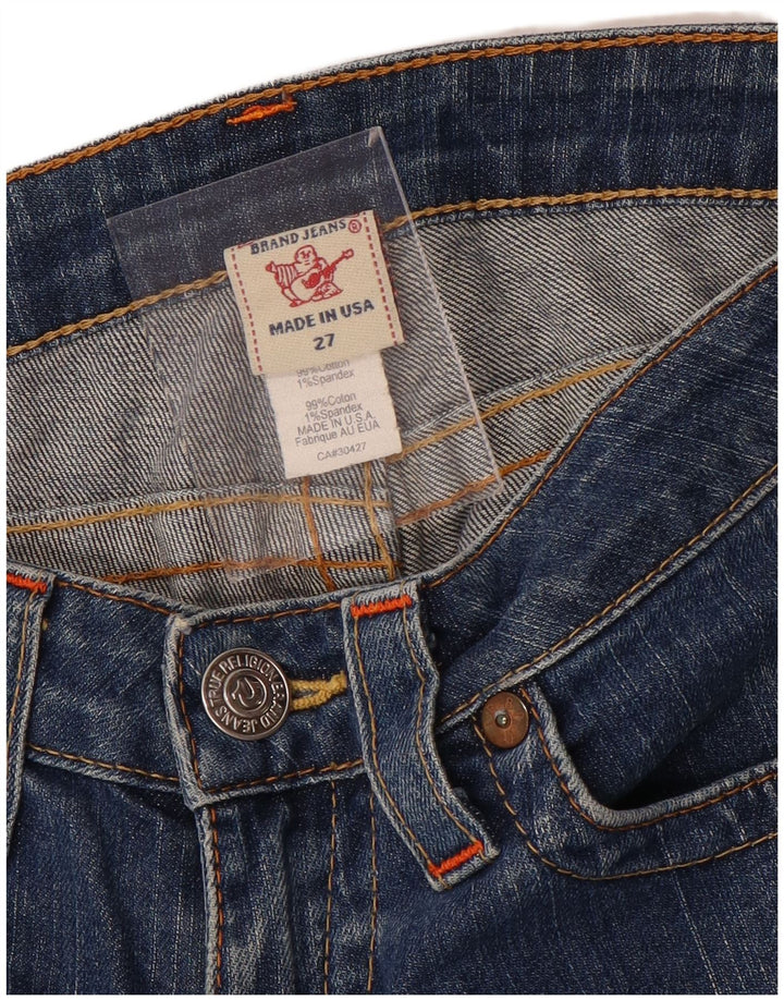 True Religion Womens Straight Jeans W27 L30 Blue Cotton