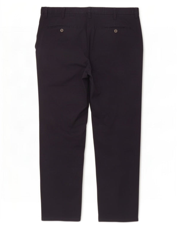 Marks & Spencer Mens Regular Fit Casual Trousers W38 L29 Navy Blue Cotton