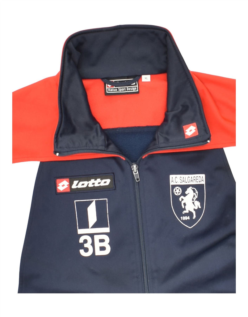 LOTTO Mens Tracksuit Top Jacket XL Navy Blue Colourblock Polyester | Vintage Lotto | Thrift | Second-Hand Lotto | Used Clothing | Messina Hembry 