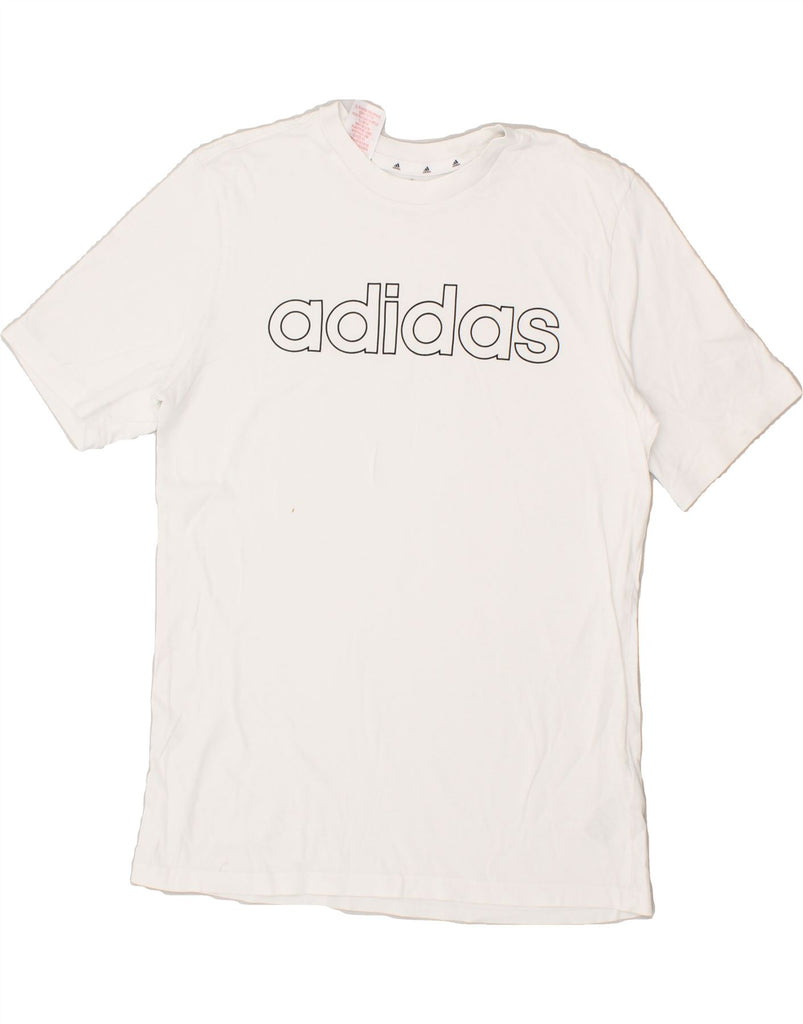 ADIDAS Girls Graphic T-Shirt Top 15-16 Years White Cotton Vintage Adidas and Second-Hand Adidas from Messina Hembry 