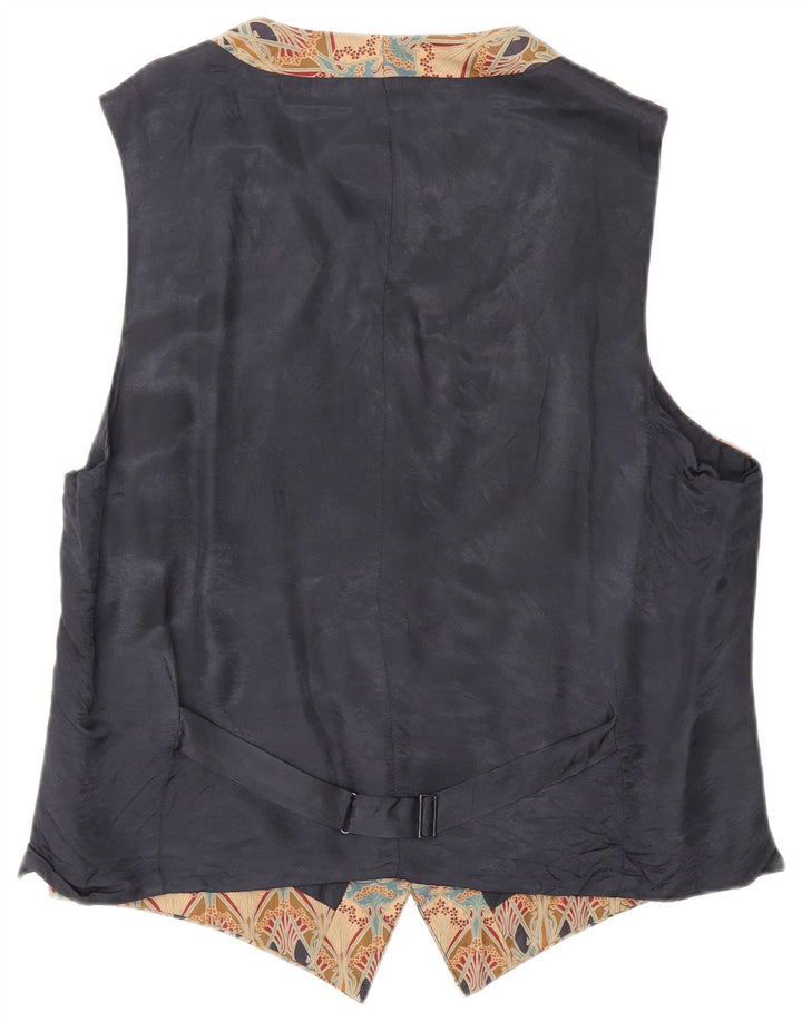 Liberty Mens Waistcoat Large Beige Floral Cotton