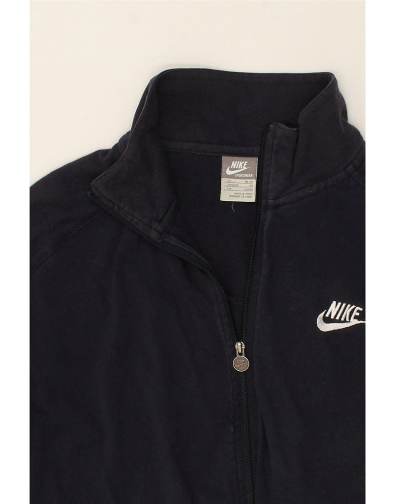 NIKE Mens Graphic Tracksuit Top Jacket XL Navy Blue Cotton | Vintage Nike | Thrift | Second-Hand Nike | Used Clothing | Messina Hembry 