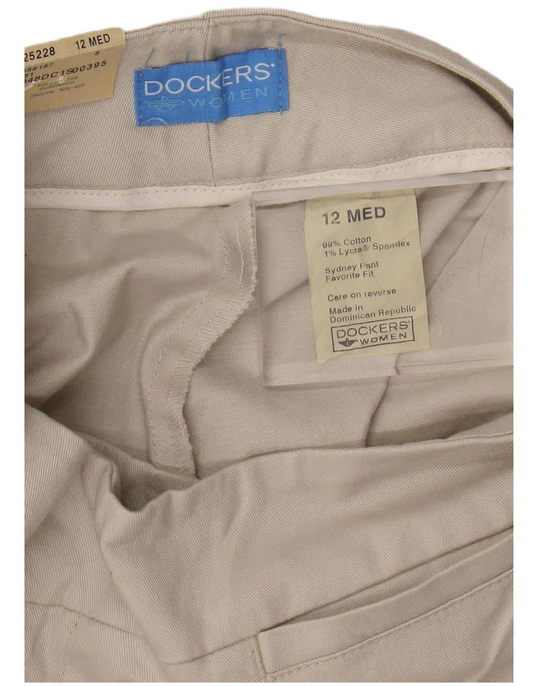 DOCKERS Womens Favorite Fit Casual Trousers US 12 Large W30 L31 Beige
