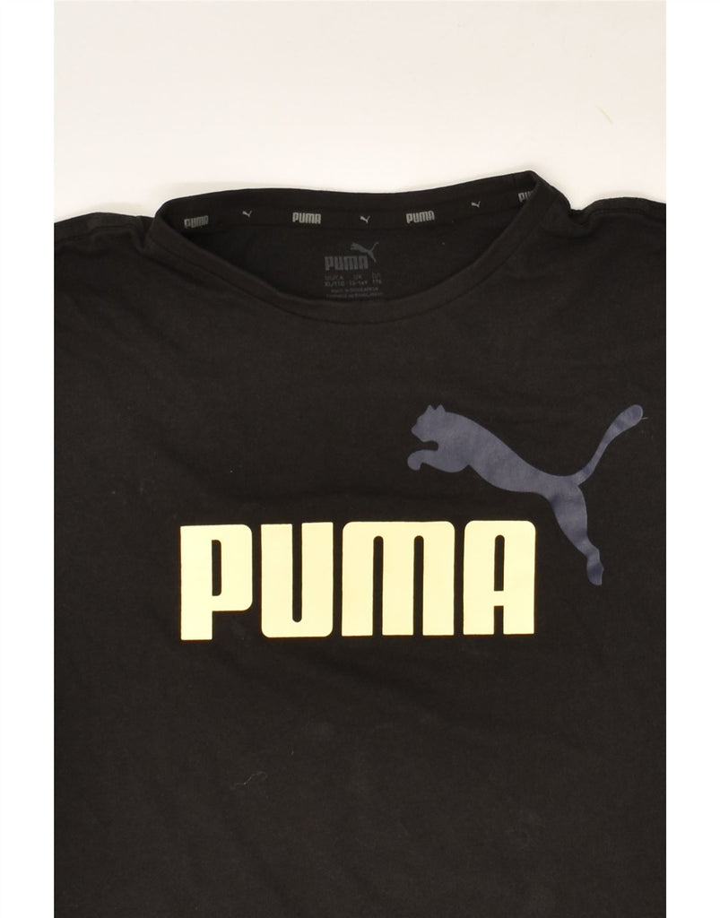 PUMA Boys Graphic T-Shirt Top 15-16 Years Black Cotton | Vintage Puma | Thrift | Second-Hand Puma | Used Clothing | Messina Hembry 