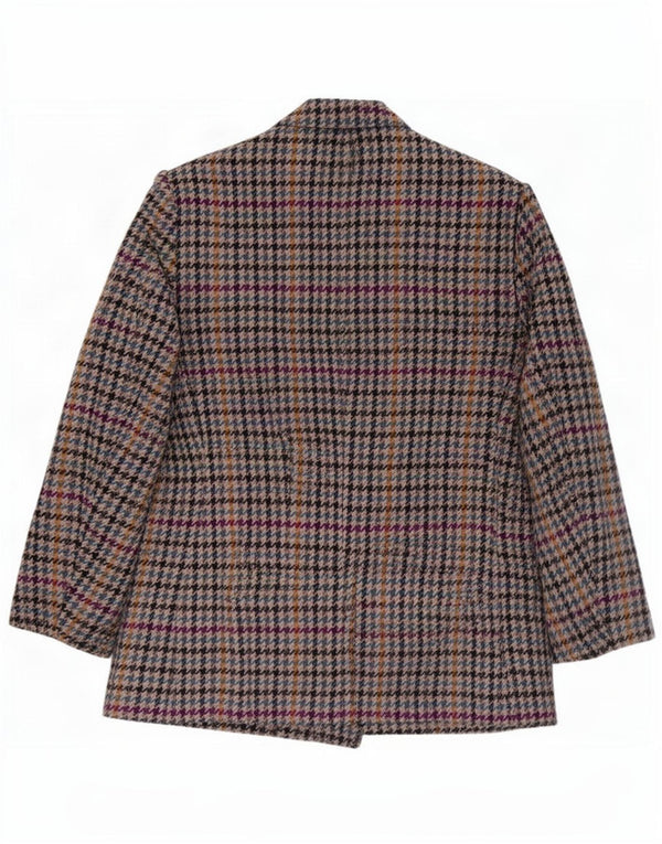 Vintage Mens Double Breasted Blazer Jacket UK 38 Medium Grey Houndstooth