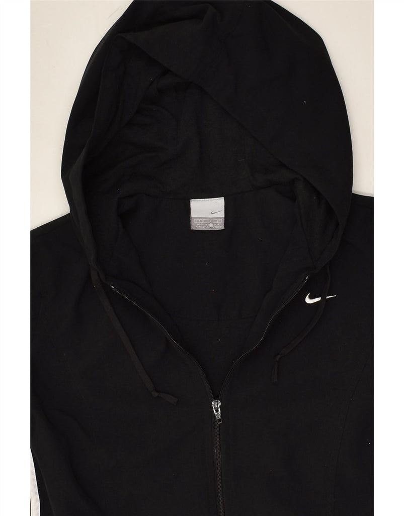 NIKE Womens Zip Hoodie Sweater UK 4/6 Small Black Polyester | Vintage Nike | Thrift | Second-Hand Nike | Used Clothing | Messina Hembry 