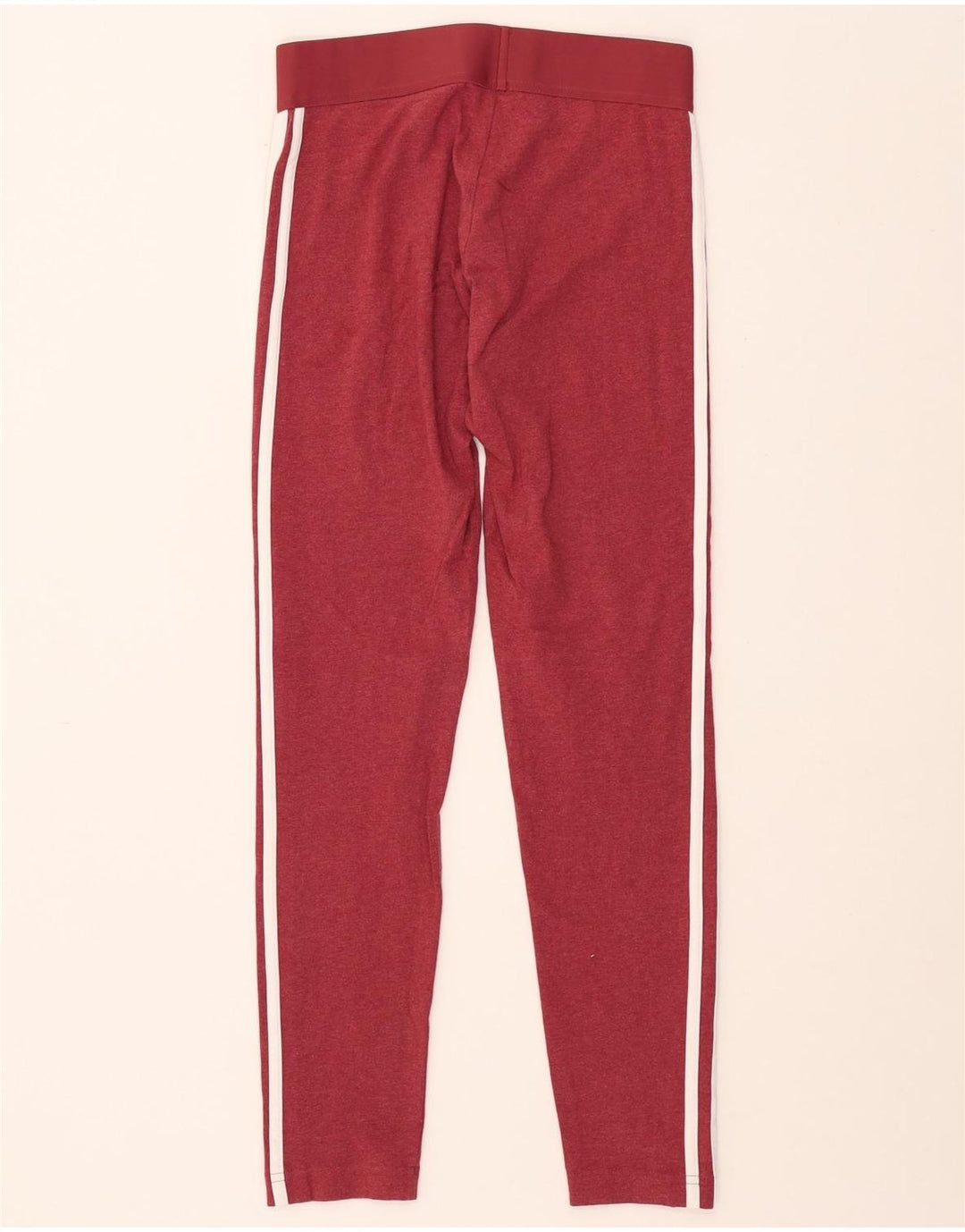 ADIDAS Womens Leggings UK 8/10 Small  Burgundy Cotton