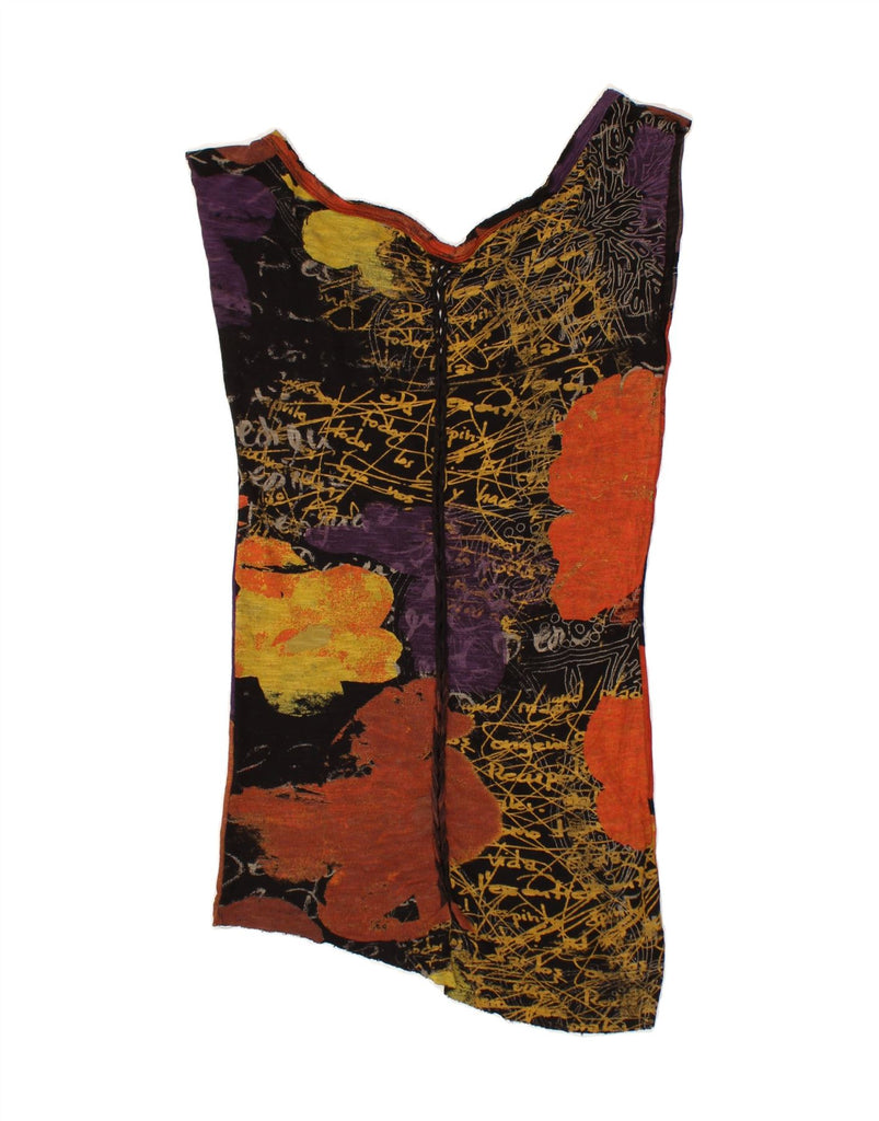 DESIGUAL Womens Sleeveless Graphic Blouse Top UK 8 Small Multicoloured | Vintage Desigual | Thrift | Second-Hand Desigual | Used Clothing | Messina Hembry 