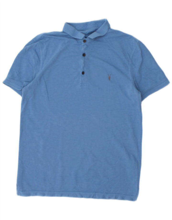 ALL SAINTS Mens Polo Shirt Small Blue Cotton