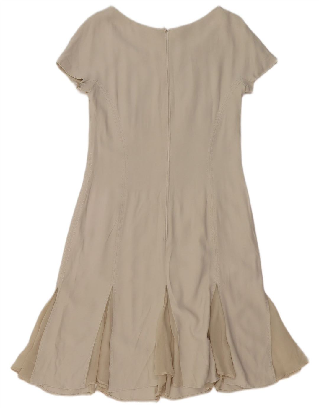 VINTAGE Womens A-Line Dress UK 12 Medium White