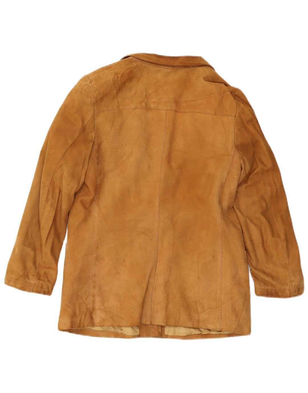 Vintage Womens 2 Button Suede Blazer Jacket UK 12 Medium Brown