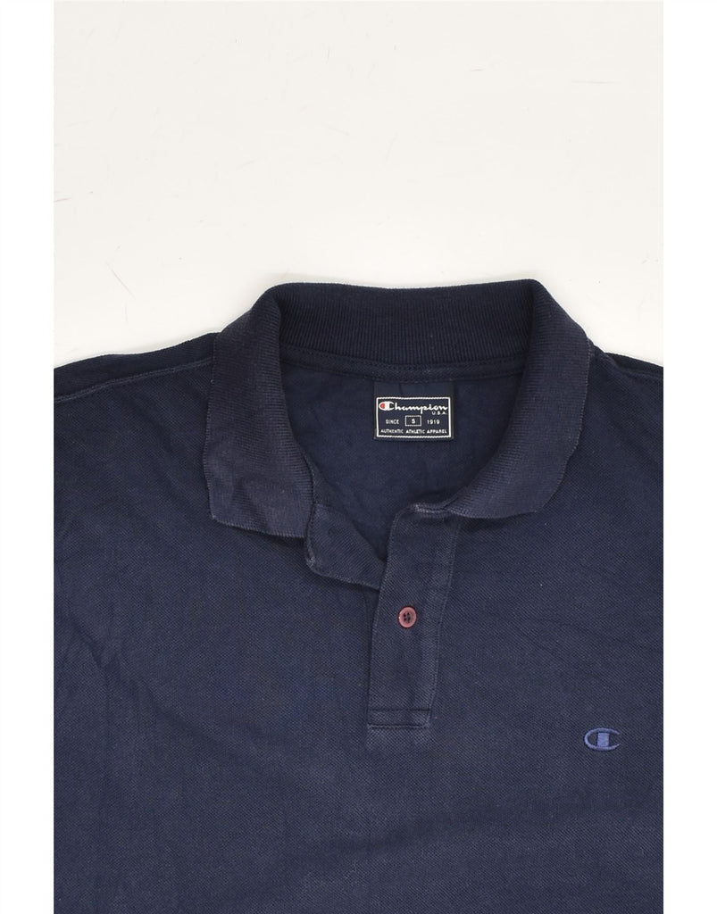 CHAMPION Mens Polo Shirt Small Navy Blue Cotton | Vintage Champion | Thrift | Second-Hand Champion | Used Clothing | Messina Hembry 