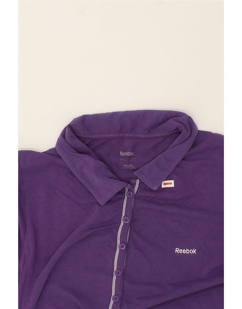 REEBOK Womens Polo Shirt UK 14 Medium Purple | Vintage Reebok | Thrift | Second-Hand Reebok | Used Clothing | Messina Hembry 