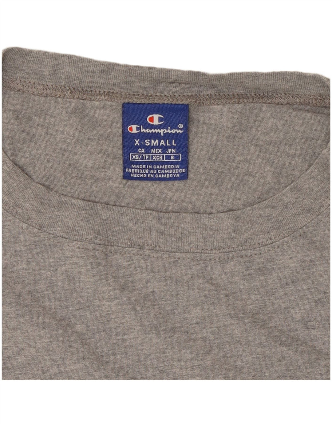 CHAMPION Womens Crop Graphic Oversized Sweatshirt Jumper UK 6 XS Grey