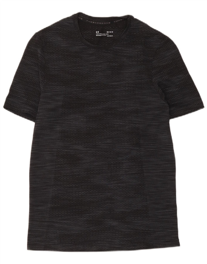 Under Armour Mens Heat Gear T-Shirt Top Medium Black Flecked