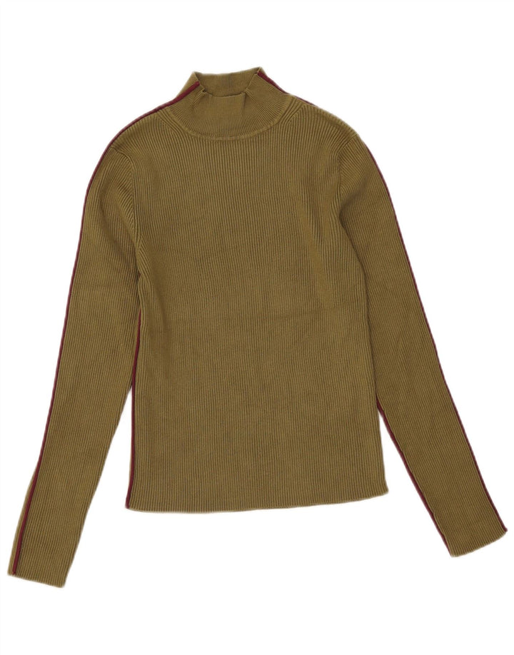Zara Womens Top Long Sleeve UK 14 Large Khaki Viscose