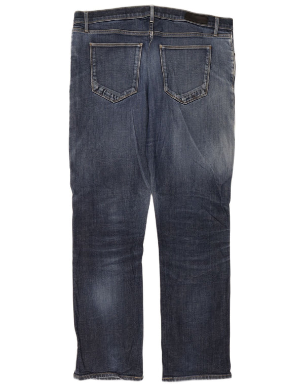 Marks & Spencer Mens Autograph Straight Jeans W36 L33 Navy Blue Cotton