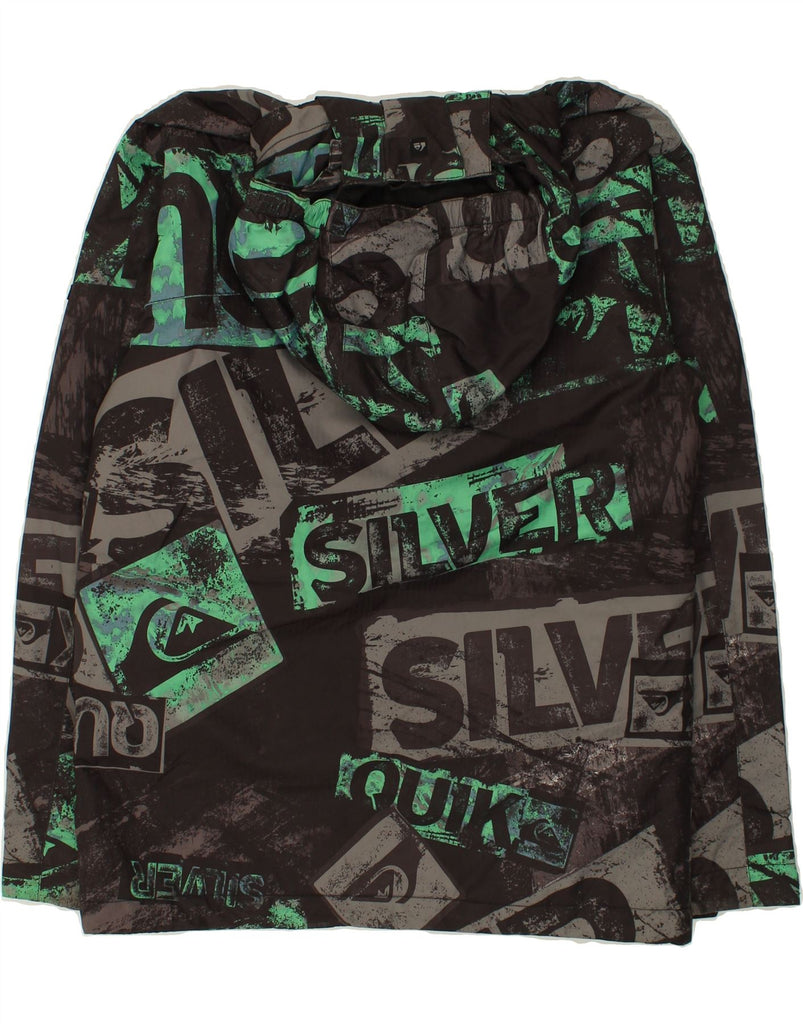 QUIKSILVER Boys Graphic Regular Fit Windbreaker Jacket 15-16 Years Grey | Vintage Quiksilver | Thrift | Second-Hand Quiksilver | Used Clothing | Messina Hembry 