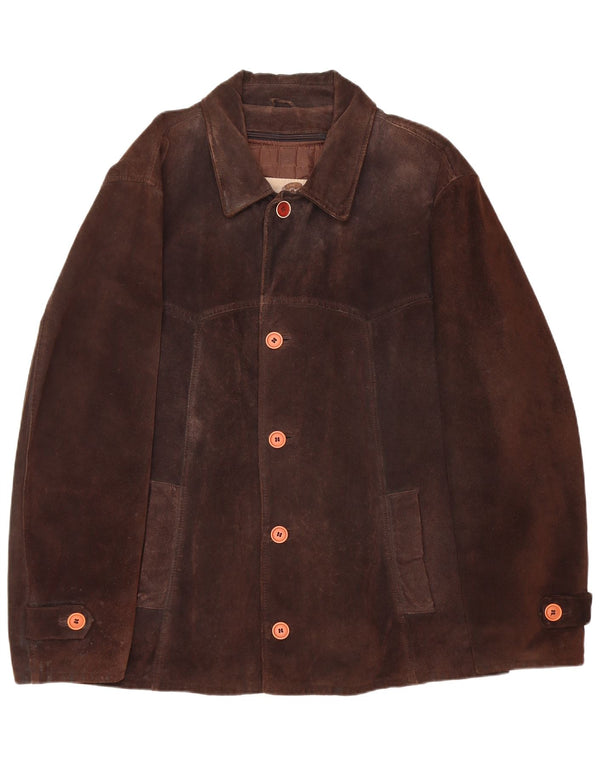 Conbipel Mens Suede Jacket IT 54 XL Brown Leather