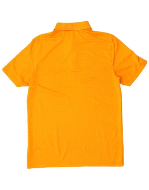 Nike Mens Dri Fit Standard Fit Polo Shirt Medium Orange Spotted Polyester