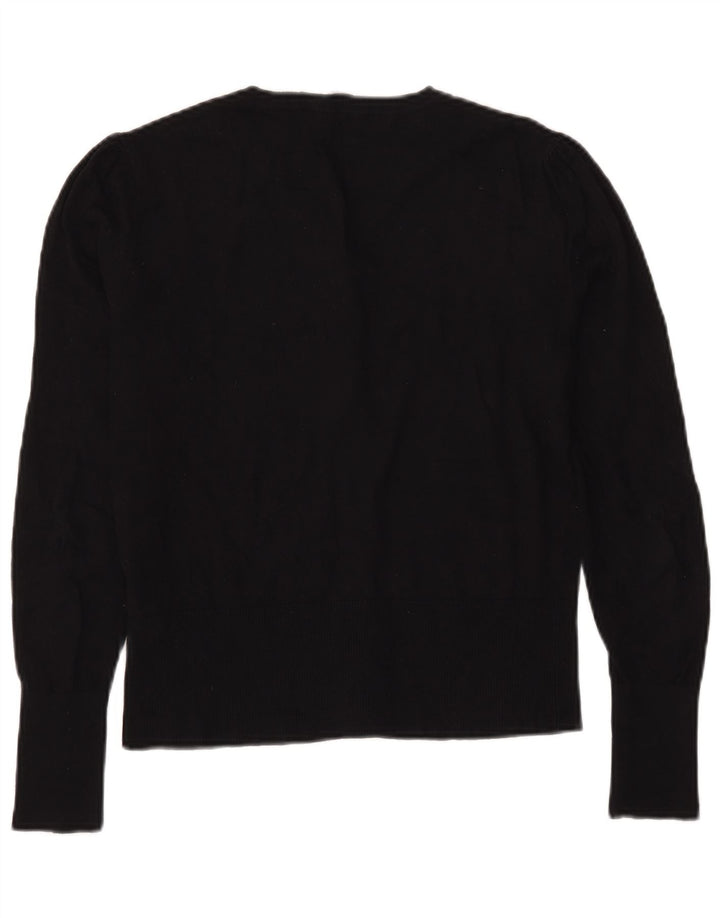 Oasis Womens Cardigan Sweater UK 14 Medium Black Cotton