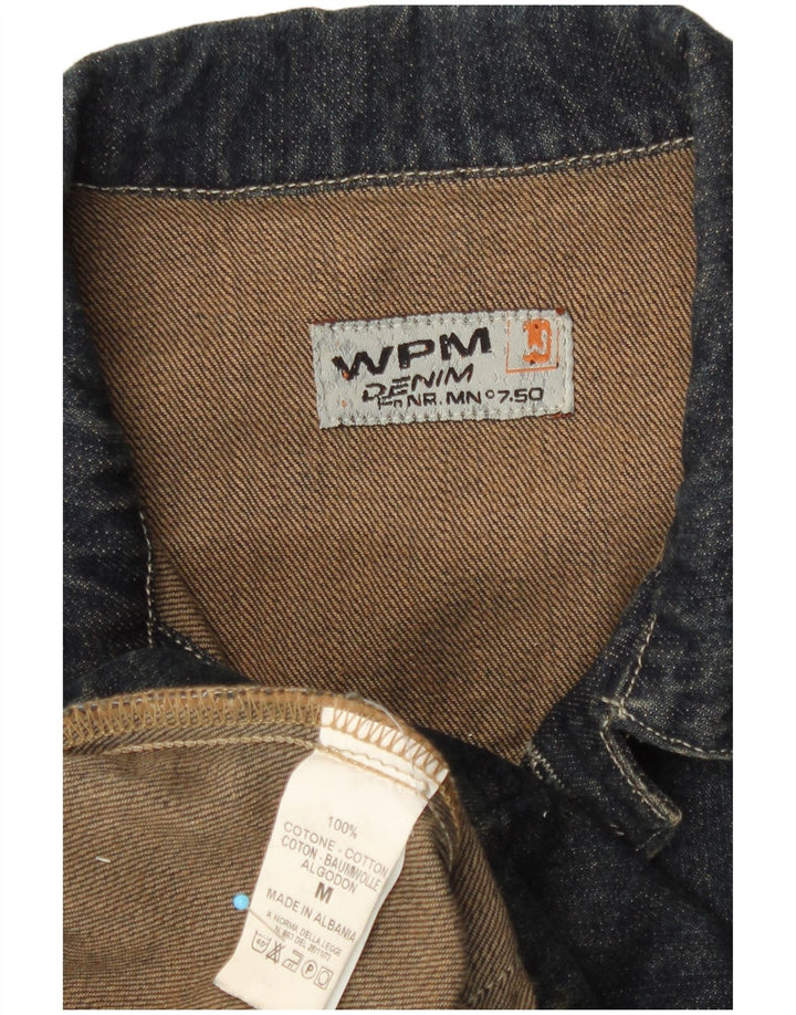 WPM Mens Denim Jacket UK 38 Medium Blue Cotton
