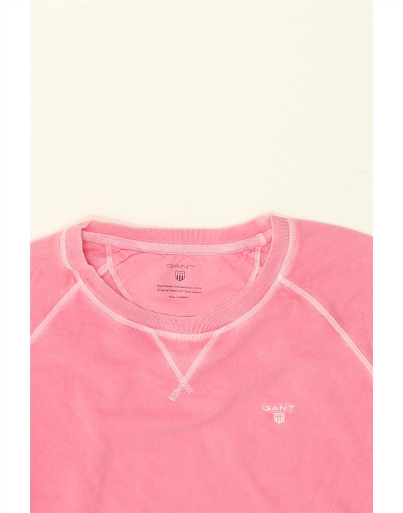 GANT Womens Oversized Sweatshirt Jumper UK 6 XS Pink Cotton | Vintage Gant | Thrift | Second-Hand Gant | Used Clothing | Messina Hembry 