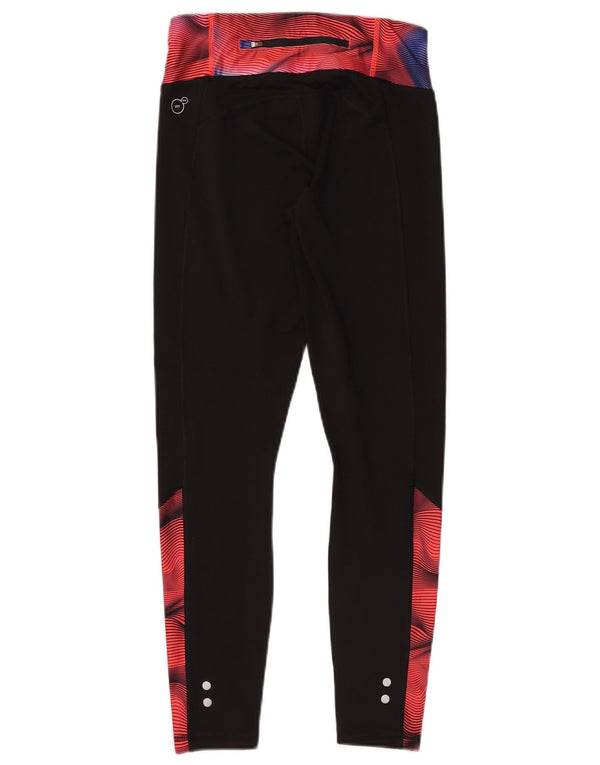 Puma Womens Abstract Pattern Leggings UK 10 Small Black Colourblock