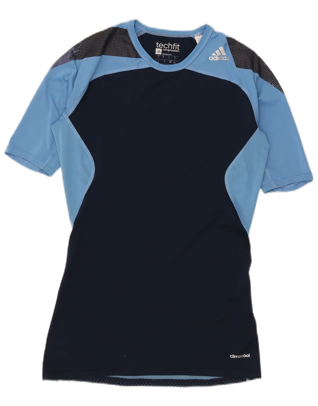 Adidas Mens Climacool Graphic T-Shirt Top Large Navy Blue Colourblock