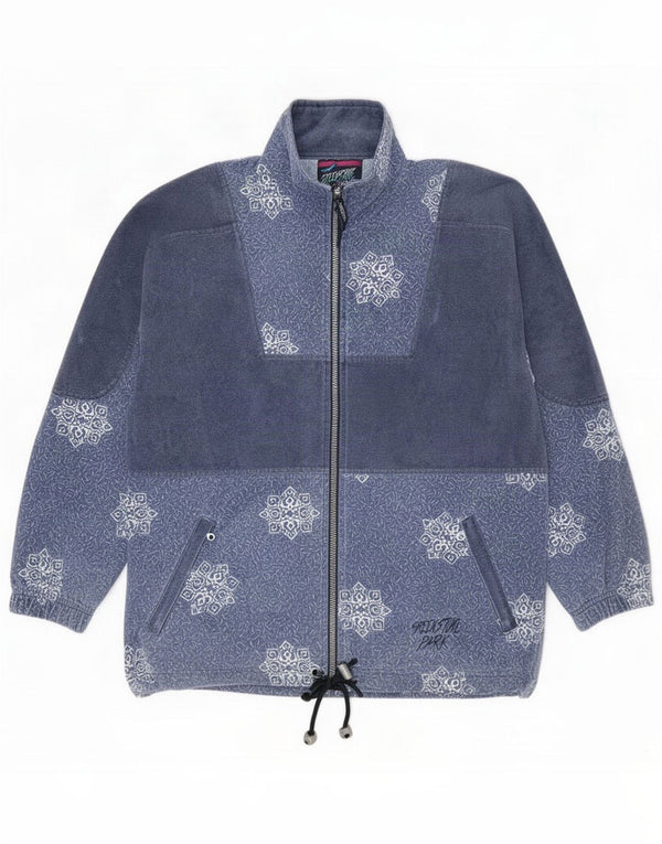 Greenstone Park Mens Fleece Jacket UK 40 Large Blue Floral Polyester