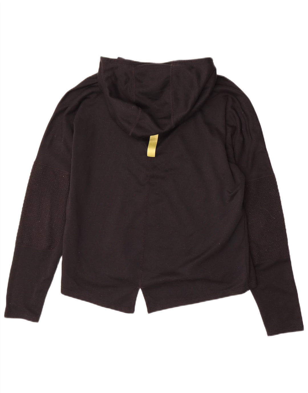 NIKE Womens Running Hooded Graphic Top Long Sleeve UK 14 Medium Black