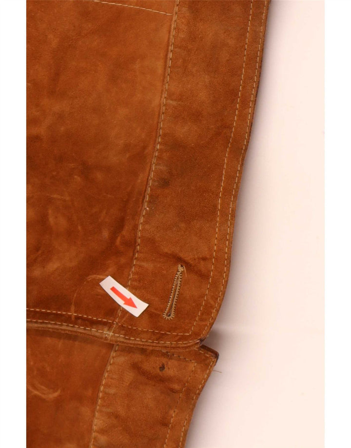 Vintage Mens Suede Jacket IT 50 Large Brown