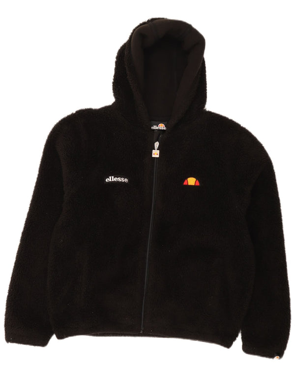 Ellesse Girls Hooded Fleece Jacket 12-13 Years Black Polyester