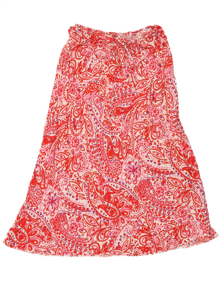 Marks & Spencer Womens Flared Skirt UK 12 Medium W28  Red Paisley Viscose