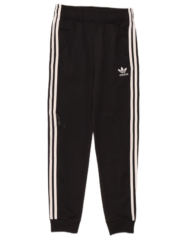 Adidas Boys Tracksuit Trousers Joggers 11-12 Years Black Polyester