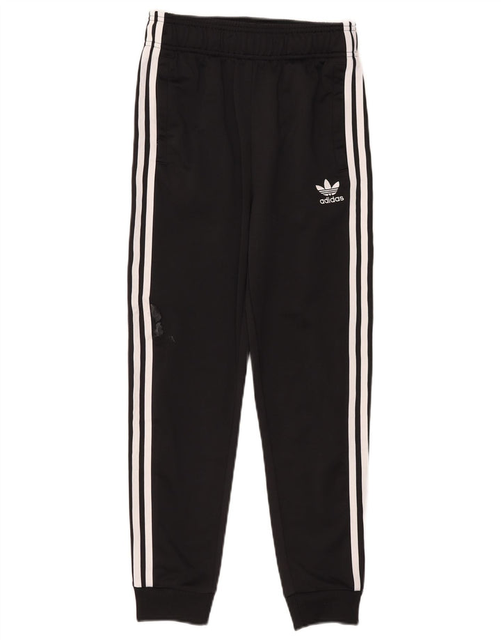 Adidas Boys Tracksuit Trousers Joggers 11-12 Years Black Polyester