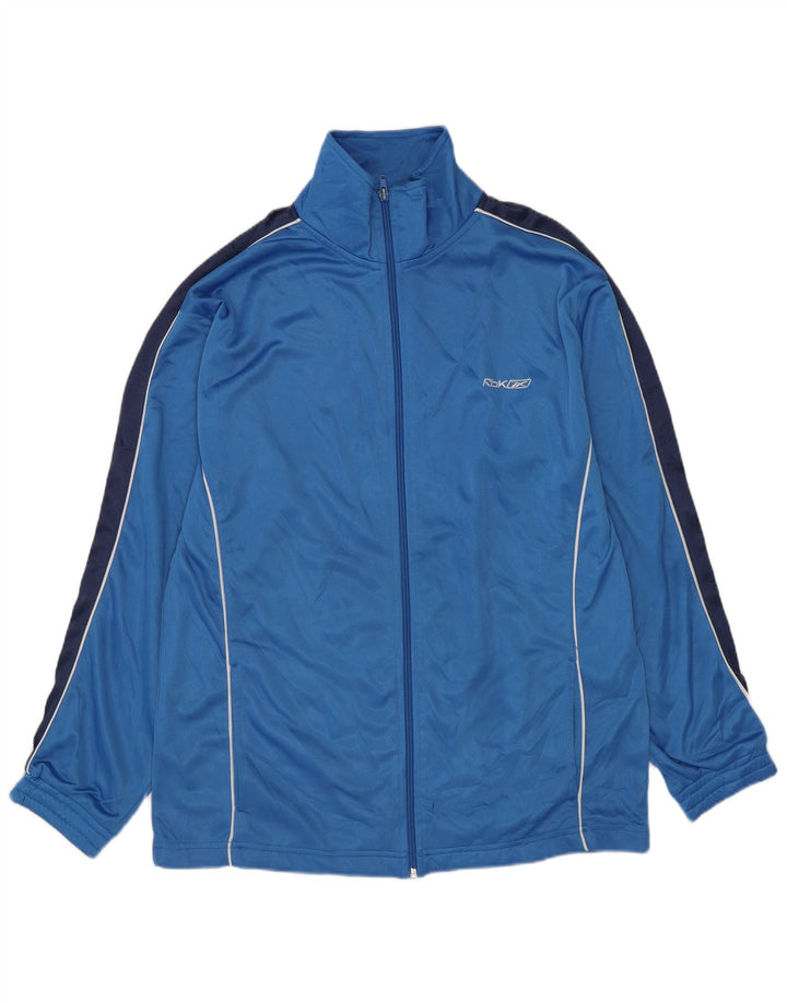 Reebok Mens Tracksuit Top Jacket Medium Blue Colourblock Polyester