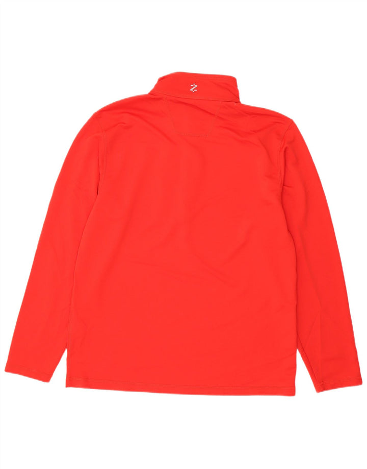 Izod Mens Zip Neck Pullover Tracksuit Top Medium Red Polyester