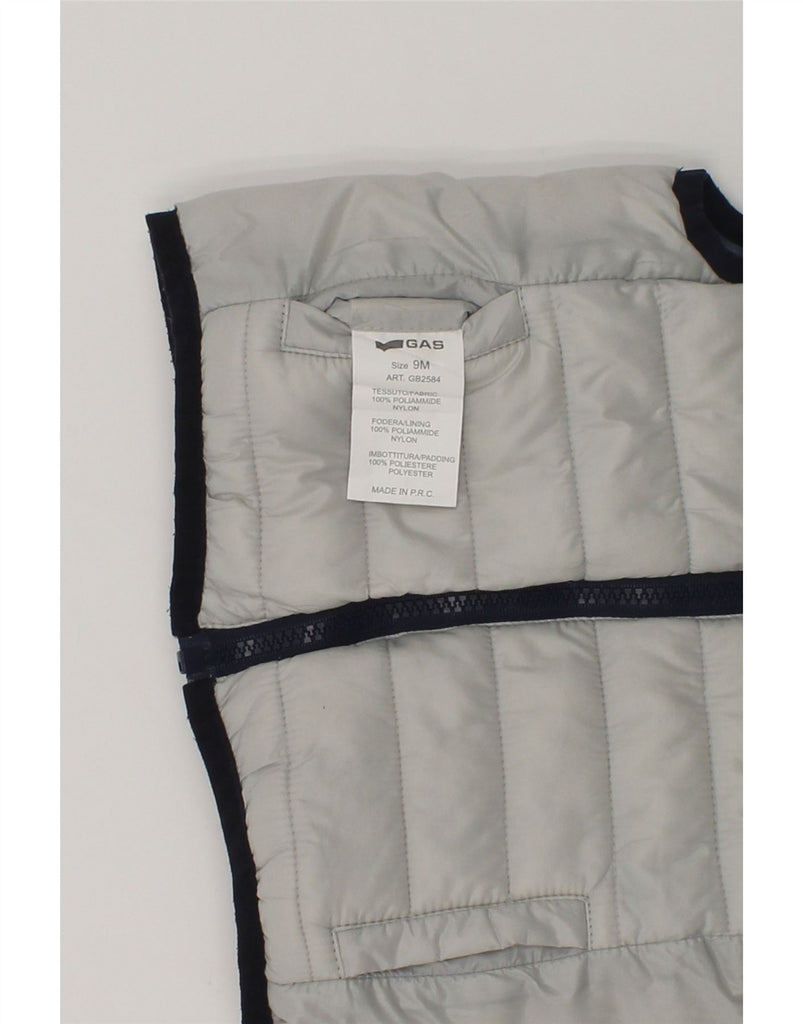 GAS Baby Boys Reversible Padded Gilet 6-9 Months Grey Colourblock | Vintage Gas | Thrift | Second-Hand Gas | Used Clothing | Messina Hembry 