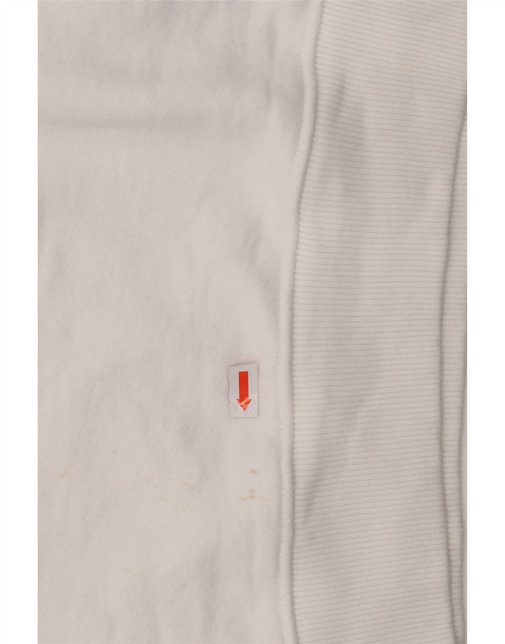 TOMMY HILFIGER Womens Crop Oversized Sweatshirt Jumper UK 6 XS White