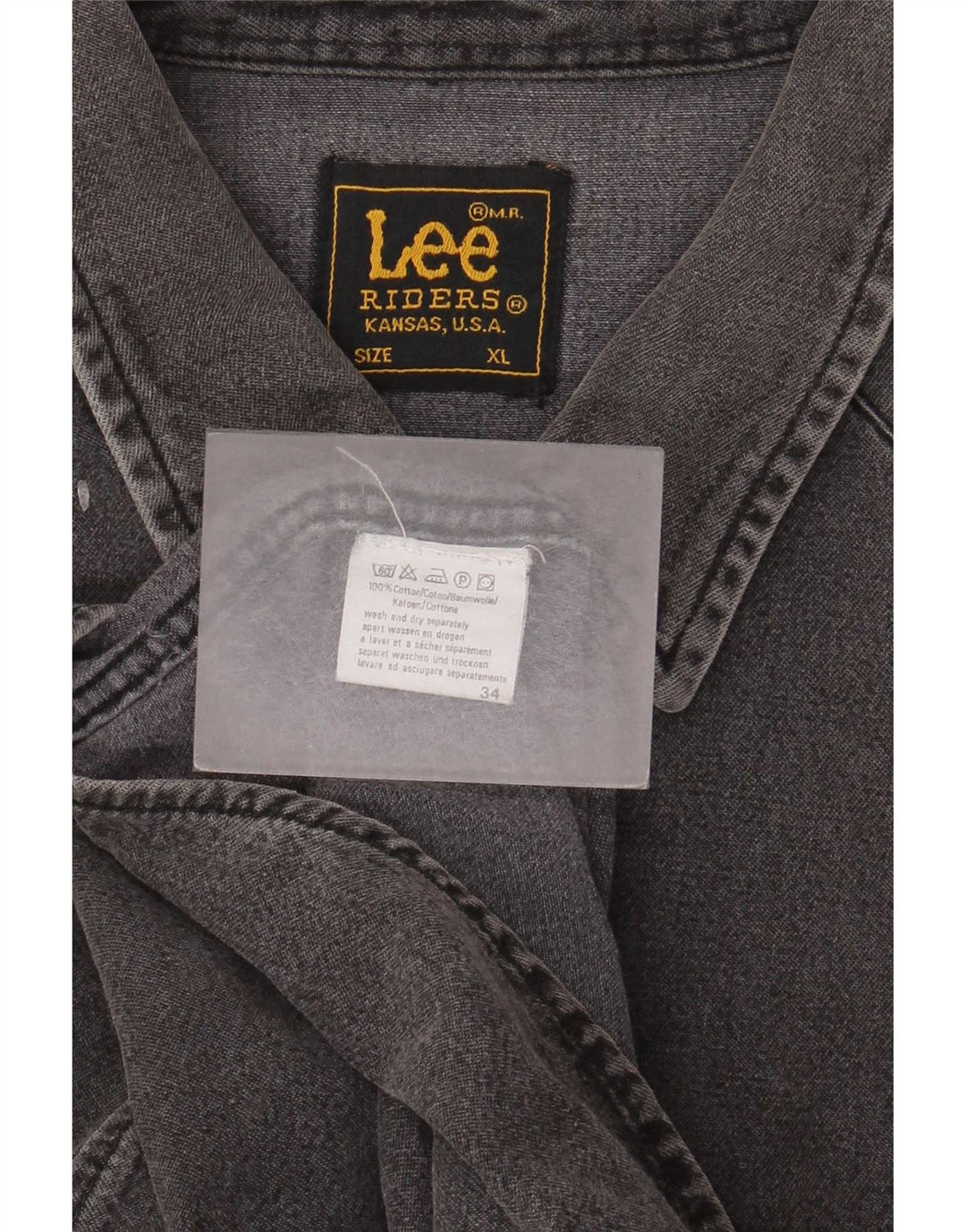 Lee Mens Riders Denim Shirt XL Grey Cotton