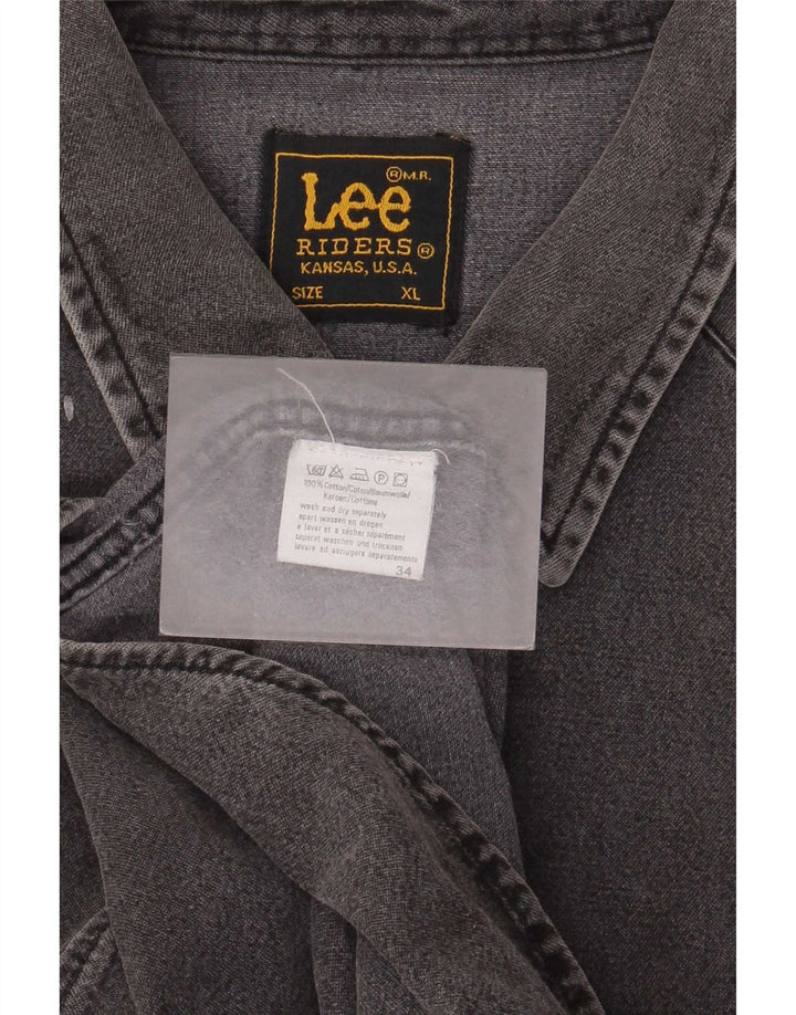 Lee Mens Riders Denim Shirt XL Grey Cotton