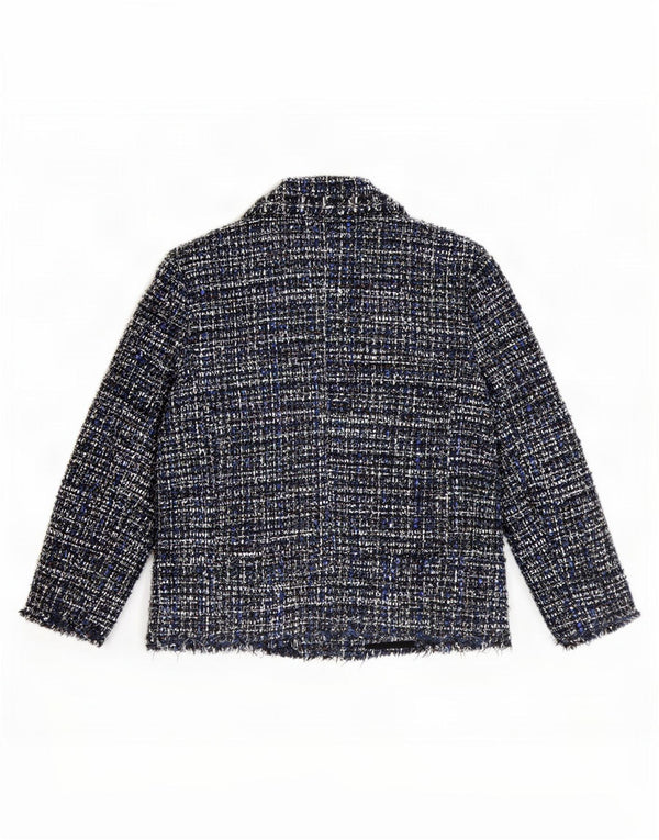 Zara Womens 4 Button Blazer Jacket UK 12 Medium Blue Flecked
