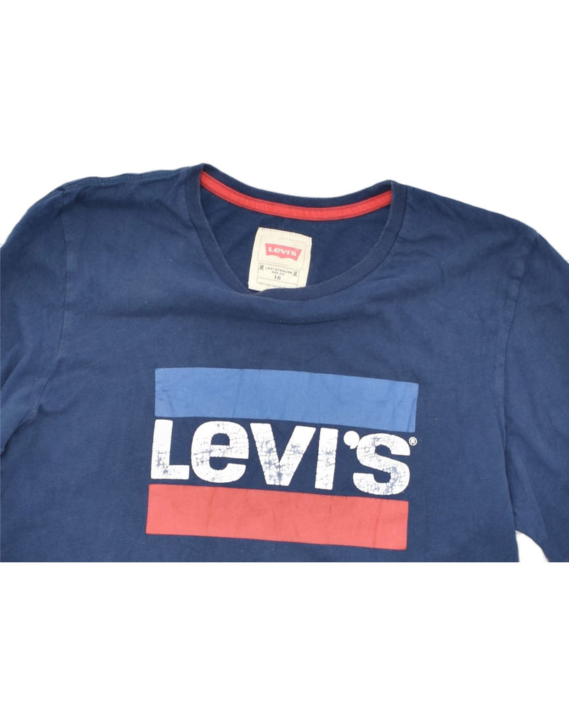 LEVI'S Boys Graphic Top Long Sleeve 15-16 Years Blue Cotton | Vintage | Thrift | Second-Hand | Used Clothing | Messina Hembry 