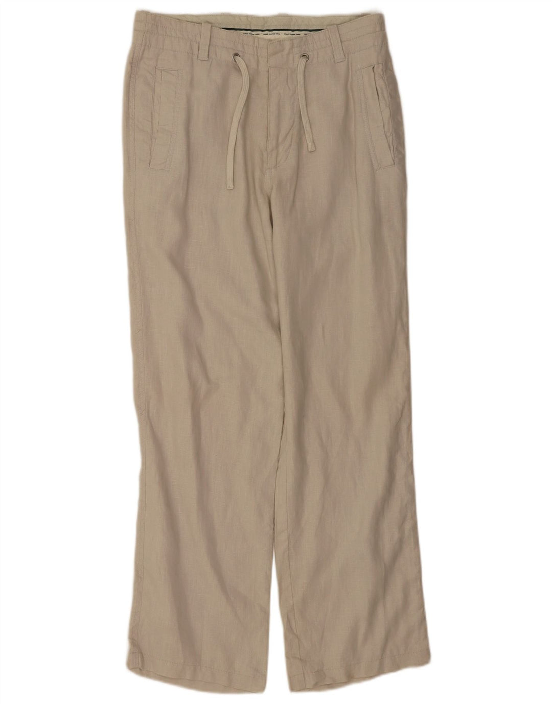 Zara Mens Straight Chino Trousers Medium W38 L30 Beige Linen