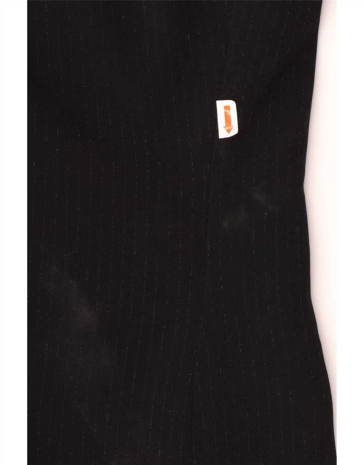 ARMANI COLLEZIONI Womens Blazer Jacket IT 46 Large Black Pinstripe Vintage Armani Collezioni and Second-Hand Armani Collezioni from Messina Hembry 