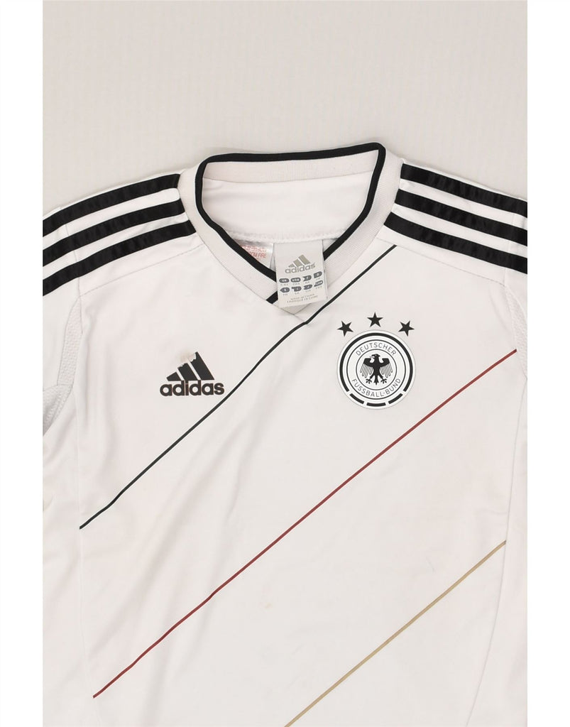 ADIDAS Boys Deutscher Fussball Bund Graphic T-Shirt Top 5-6 Years White | Vintage Adidas | Thrift | Second-Hand Adidas | Used Clothing | Messina Hembry 