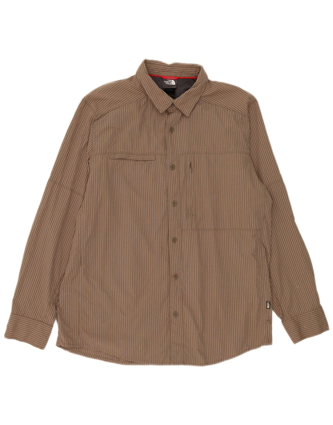The North Face Mens Shirt Large Brown Pinstripe Nylon
