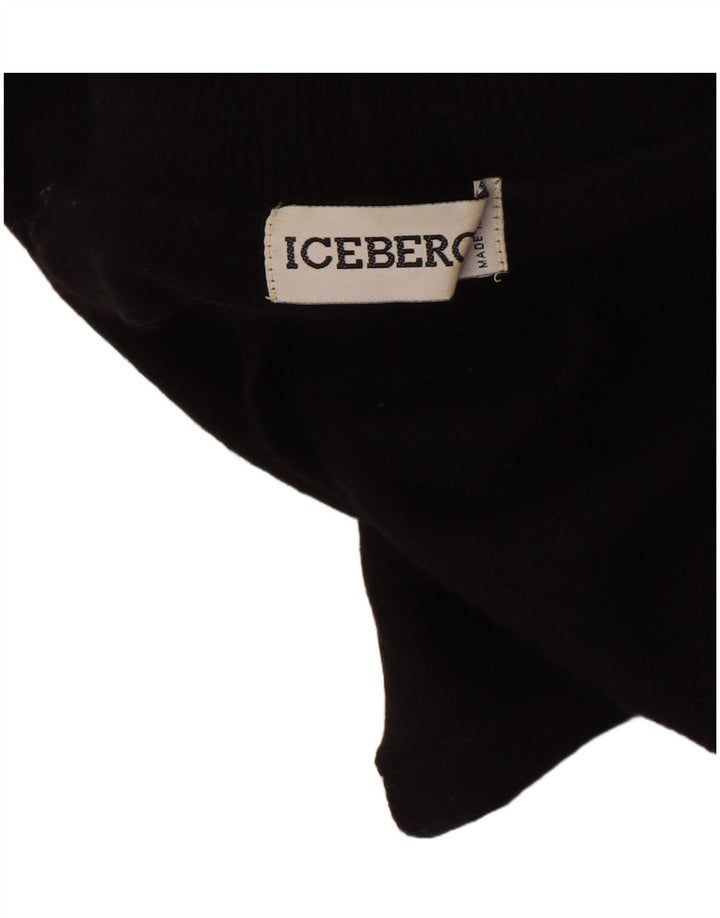 Iceberg Womens Looney Tunes Roll Neck Jumper Sweater IT 46 Large Black Wool